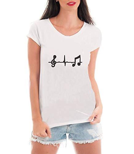 Camiseta Criativa Urbana Loucas Por Música Blusa Feminina Branca