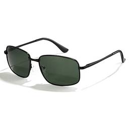 Cyxus Óculos de Sol para Masculino Anti-reflexo Oculos de Sol Homens Lentes Polarizadas Protegem UV para Dirigir Golfe Viajar Quadro Leve (1-lentes verdes com armação preta)