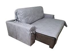 Capa p/Sofá Retrátil e Reclinável em Acquablock Impermeável - Veste sofás de 1,96m até 2,35m Cor:Grafite