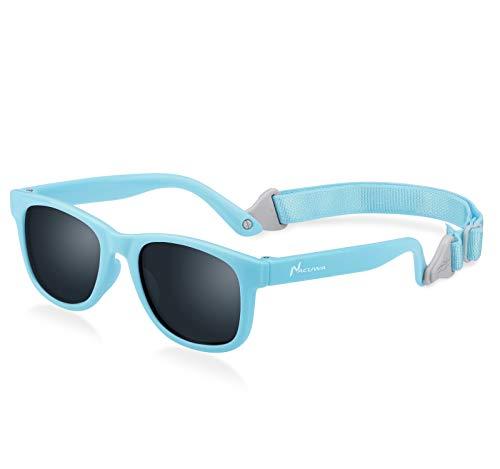 Óculos de sol para bebês Nacuwa – Óculos de sol 100% à prova de UV para bebês e crianças – Para crianças de 0 a 2 anos – Estojo e bolsa incluídos