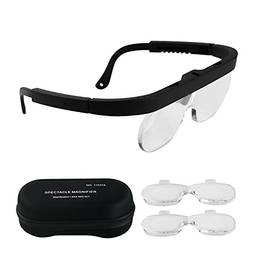 Mibee 1.5/2.5/3.5X Lupa para óculos de aumento Lupa para jóias com múltiplas lentes para relógios de artesanato Ferramenta de reparo de relógios eletrônicos Hobby