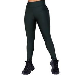 Calça Legging Fitness Feminino Academia Suplex Donna Martins (BR, Alfa, G, Regular, Regular, Verde Escuro)