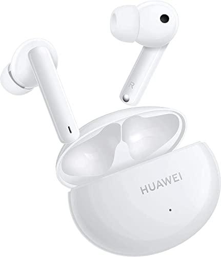 Fones de ouvido HUAWEI FreeBuds 4i, Intra-auriculares sem fio, com cancelamento de ruído ativo confortável, carregamento rápido, bateria de longa duração, som cristalino, microfone duplo (Branco)
