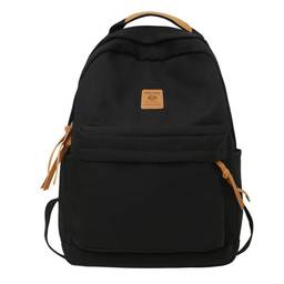 Mochila escolar casual de nylon mochila escolar para meninos e meninas mochila mochila mochila bolsa de livro bolsa para laptop, Preto, Large