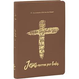 Bíblia Linha Ouro - Jesus, capa caramelo, índice digital e beira pintada: Almeida Revista e Corrigida (ARC)