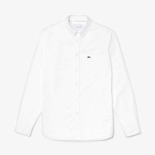 Camisa Manga longa Regular Fit em algodão Oxford Lacoste Masculino Branco 45
