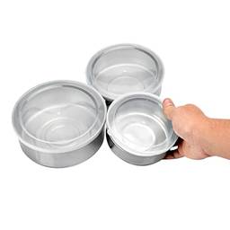 Conjunto De Potes Inox 3 Peças C/Tampa Plástica Ixb0107