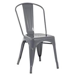 Cadeira Iron Tolix - Metal - Design industrial - Vintage - Cinza escuro