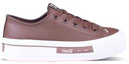 Tênis Coca-Cola Shoes, Daytona Plataforma Leather, Feminino, Marrom/Rosa, 38