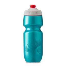 Polar Bottle Garrafa de água leve para bicicleta Breakaway Wave - livre de BPA, garrafa de compressão para ciclismo e esportes (azul-petróleo e prata, 680 g)