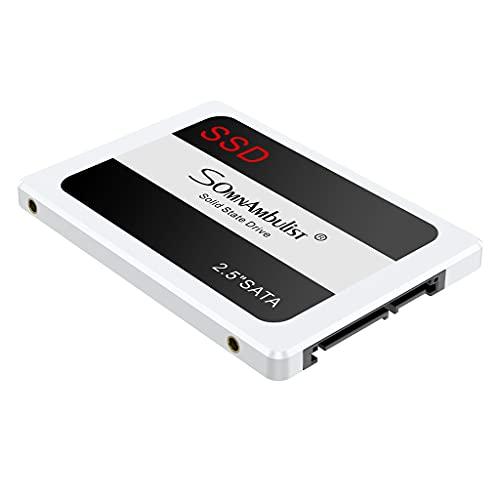 Somnambulist SSD 1TB SATA III 6GB/S Interno Disco Rígido Unidade De Estado Sólido De 2,5”7mm 3D NAND Chip Até 520 Mb/s (branco-1TB)