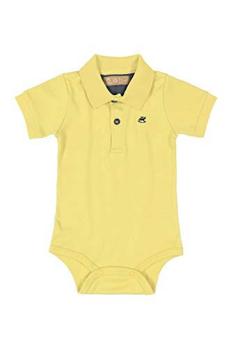 Body Bebê Polo em Suedine Masculino, Amarelo, 02