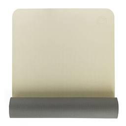 Tapete Yoga Mat TPE, Colchonete de Yoga 100% reciclável, confortável, antiderrapante, indicado para pilates, ginástica 6mm 183x60 cm (Bege / Cinza)