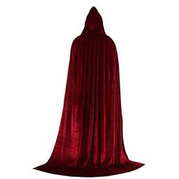 yotijay Capa com capuz Steampunk Cosplay medieval de para capa de Halloween unissex, Vinho vermelho, 170cm