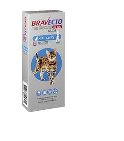 Bravecto Plus Antipulgas e Carrapatos Gatos 2,8 a 6,25Kg, cinza