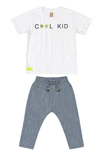 Conjunto Infantil Camiseta e Calça Saruel, Up Baby, Meninos, Branco Especial, 08