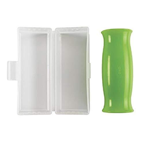OXO Descascador de alho de silicone Good Grips com estojo de armazenamento Stay-Clean, transparente, 1EA