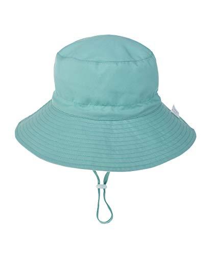 Chapéu de sol para bebê verão chapéus para menino de bebê UPF 50+ Proteção solar para criança chapéu balde para bebê menina boné ajustável (azul verde, 44-46 cm / 3-6 Months)