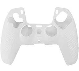 Capa para gamepad à prova de poeira, capa de silicone TwiHill de material leve, Gamers anti-extrusão à prova de suor para PS5 (Branco)
