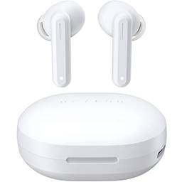 Fones de ouvido sem fio, Fones de ouvido Bluetooth Haylou GT7 Bluetooth 5.2 HD Som estéreo, AI Clear Call Noise Cancelation, USB-C, 24H Playtime, Touch, 2 Modos, Branco