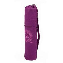 Bolsa para Tapete de Yoga Porta Mat Estampado Ganesha ou Om 100% algodão, com bolsos e comportamentos, alça justável, alta qualidade (Roxo)