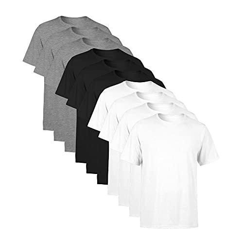 Kit 10 Camisetas Masculina SSB Brand Lisa Algodão 30.1 Premium, Tamanho P