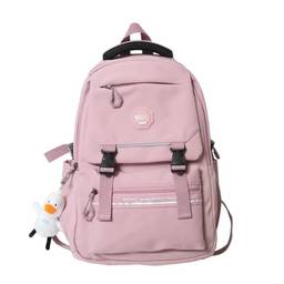 Mochila escolar para meninas meninos mochila escolar bolsa de livro, mochila para adolescentes para escola secundária, rosa, With Pendant, Clássico