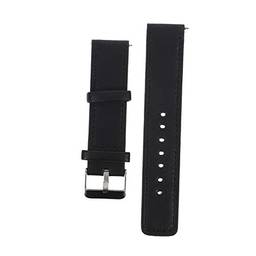 Pulseira de relógio de couro preto Hemobllo 20 mm compatível com Xiaomi Haylou LS02 pulseira de relógio de pulso de liberação rápida 20 x 2 cm, Preto, 20X2CM