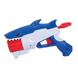 Pistola Lançador Super Shot Shark com 6 Dardos e 3 Alvos, DM Toys