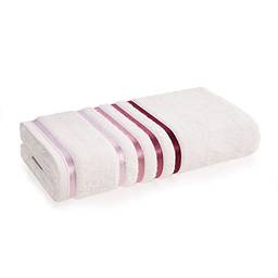 Toalha de Banho Karsten Fio Penteado Lumina Branco/Rosa