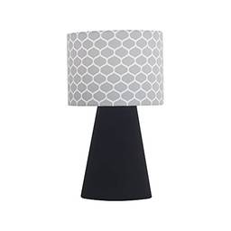 Abajur elegance tecido preto honey luminária mesa cúpula cabeceira quarto sala interior iluminação