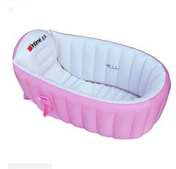 XINAN-US Banheira inflável para bebês antiderrapante, portátil, infantil, piscina, chuveiro dobrável para crianças, rosa, 38.5"x25"x11"