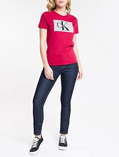 Camiseta Slim Logo, Calvin Klein, Feminino, Vermelho, G