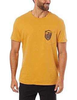 Camiseta,T-Shirt Bolso Brasao Mc,Osklen,masculino,Amarelo Escuro,M