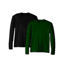KIT 2 Camisetas UV Protection Masculina UV50+ Tecido Ice Dry Fit Secagem Rápida – G Preto - Verde