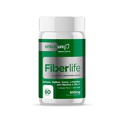 Suplemento Alimentar Fiber Life Fonte de Fibras e Vitaminas 60 Capsulas | Quitosana | Psyllium | Cromo | L-Triptofano | Vitaminas A, B12 e C.