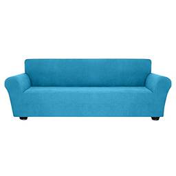 Qudai Sofá elástico Slipcover Spandex Anti-Slip Soft Sofa Cover 4 lugares lavável para sala de estar crianças animais de estimação (azul céu) NP