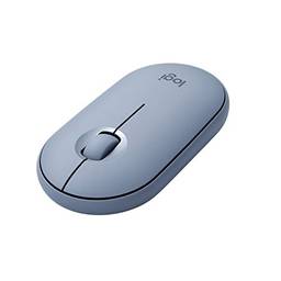 Mouse sem fio Logitech Pebble M350 com Conexão USB ou Bluetooth, Clique Silencioso, Design Slim Ambidestro e Pilha Inclusa - Azul