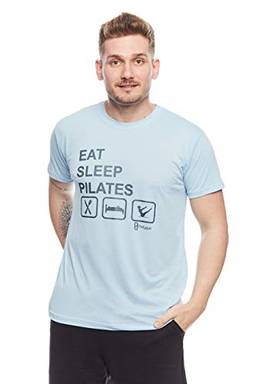 camiseta Porus ''EAT SLEEP PILATES'' Pratyque Azul Bebê