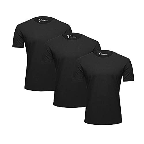 KIT 3 Camiseta Básica Masculina Anti Bolinhas Preto (P)