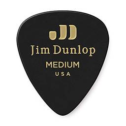 Jim Dunlop Palhetas de guitarra Celuloide Dunlop 24483035112, médio, preto, pacote com 12