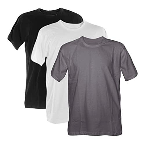 Kit 3 Camisetas 100% Algodão (Chumbo, branco, Preto, P)