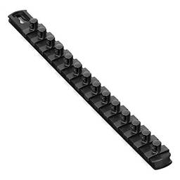 Ernst Manufacturing - 8424-Preto 3/8 33 polegadas organizador de soquetes com clipes de trava de torção de 36 cm, preto