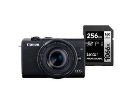 Canon Digital Camera EOS M200 kit com Cartão de Memória Lexar Silver 256GB