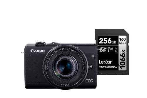 Canon Digital Camera EOS M200 kit com Cartão de Memória Lexar Silver 256GB