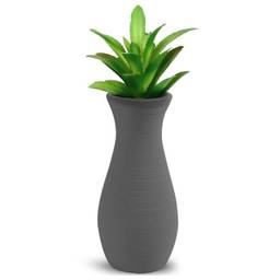 Vaso Decorativo Vasinho de Ambiente Decoração Planta Suculenta Cacto Artificial (Cinza)