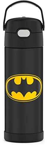 THERMOS FUNTAINER Garrafa isolada a vácuo de aço inoxidável de 473 ml com tampa de bico largo, Batman