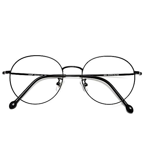 Cyxus Óculos Anti Luz Azul, Adequados para oculos de Computador, Anti-Reflexo e Raios UV, Combinação de Moda Retrô (Moldura preta-8091T02)