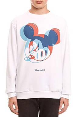Blusa de moletom Disney: Mickey Colors, Colcci Fun, Meninos, Branco, 10