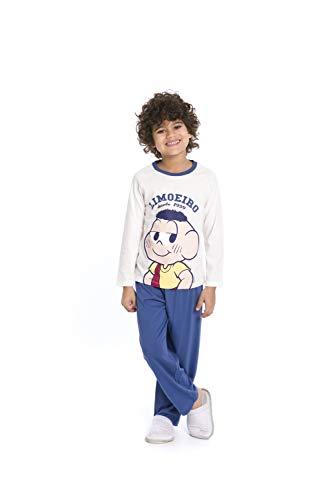 Conjunto de pijama Evanilda, Turma da Mônica, Meninos, Azul/Branco, 8